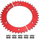 YOXUFA Go Kart Split Sprocket 420 Chain 42 Tooth Rear Mini Bike Sprocket for Predator 301cc 420cc 212cc 196cc 79cc 97cc 100cc 2.8hp 3.0hp 6.5hp 13hp Engine Aluminum Universal Powersports Parts