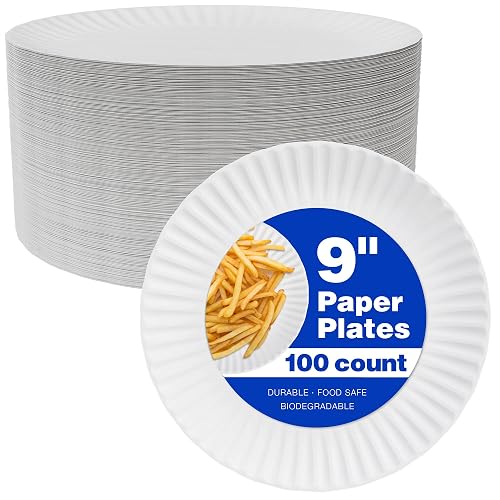 Paper Plates 9 Inch Bulk Paper Plates | White Paper Party Plates ...