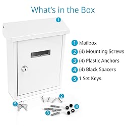 Serenelife Weatherproof Wall Mount Locking Mailbox