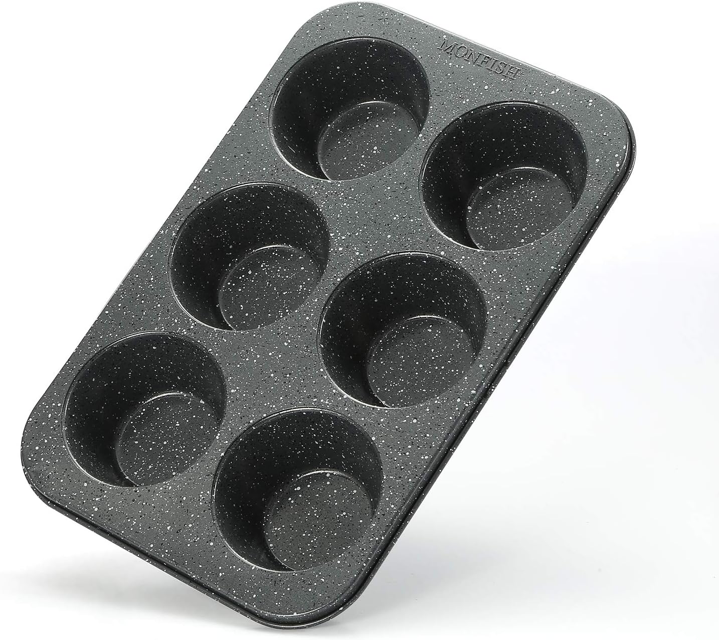 MONFISH Jumbo Muffin tin 6 Cup Muffin Mold Cupcake pan Non Stick Black