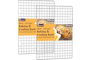 Cooling Racks for Cooking and Baking - 2 PCS 10" x 15" Grid Wire Baking Rack for Oven Cooking, Baking, Grilling, Roasting -Di