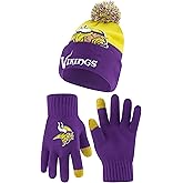 Ultra Game Adults NFL Official Super Soft Winter Beanie Knit Hat With Warm Touch Screen Gloves