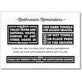 Acrylic 5x7 Bathroom Rules Sign, Do Not Flush Sign for Bathroom Made in USA | Compatible with Airbnb Essentials for Hosts Signs, Use Dark Towels for Make Up Removal, Clean Messes &amp; Turn Off Lights Signs