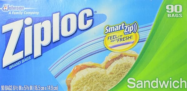 ZIPLOC SANDWHICH BAGS, 90 COUNT