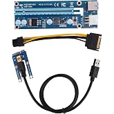Mini PCIe to PCI Express 16x Riser Adapter Extender M.2 to PCIe x16 Adapter SATA Power Cable Converter for GPU Mining Graphics Card with 4 Solid Capacitors