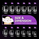 gelike ec Extra Short Square Nail Tips 240pcs 10 Sizes for DIY At Home view 2