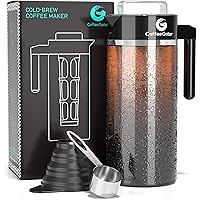 Coffee Gator Cold Brew Maker - 47 oz. Ice Coffee or Iced Tea Makers - BPA-Free Kit with Glass Pitcher, Filter, Loading…