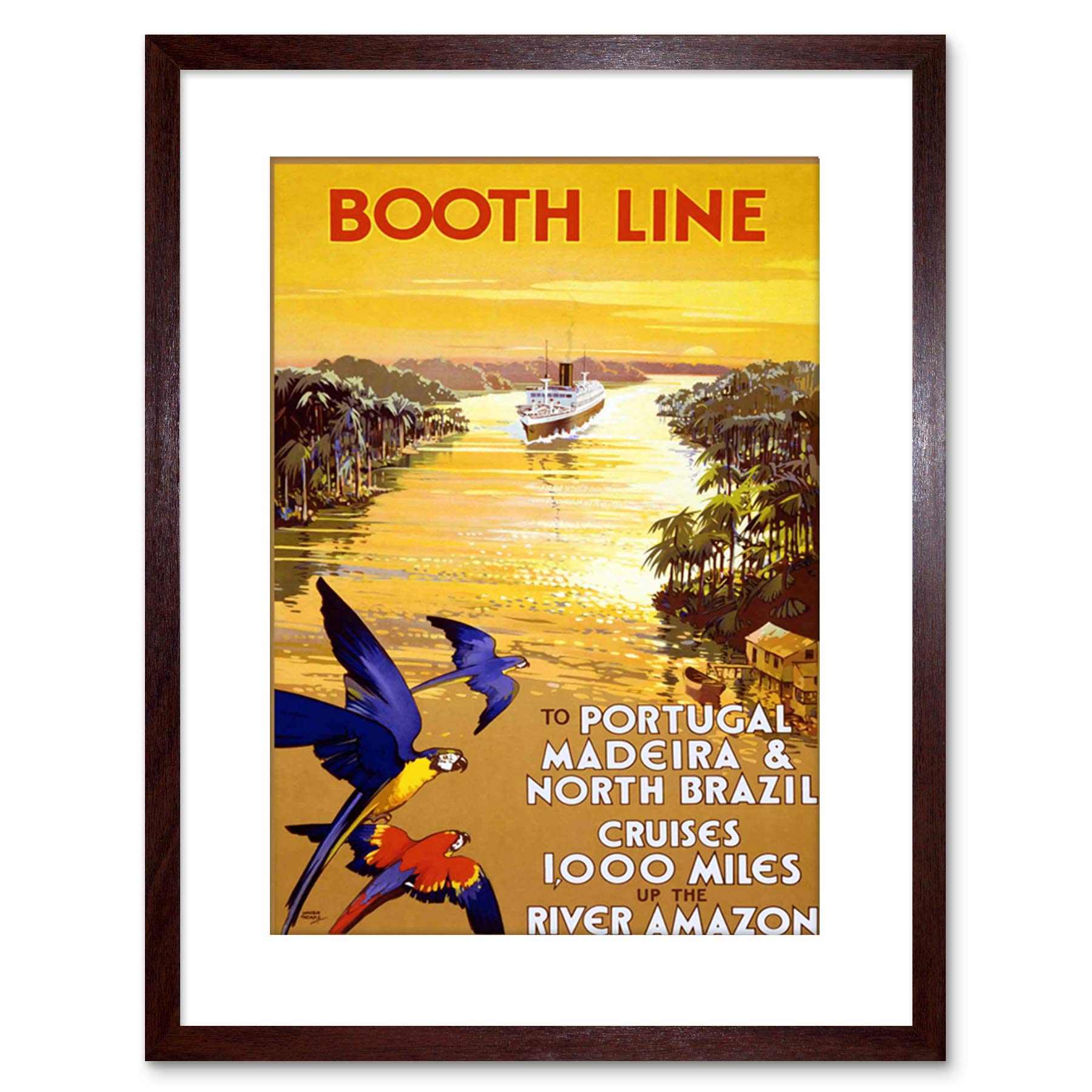 Wee Blue Coo 9x7 '' BOOTH LINE PORTUGAL BRAZIL PARROT SHIP FRAMED ART PRINT F97X1354 โ image 1