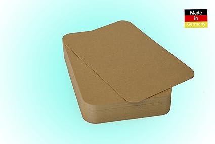 Kraftpapier Kraftkarton DIN A4 / A5 / A6 225 & 300g/m² Bastelkarton braun runde Ecken (A6 300g/m² 50 Blatt)
