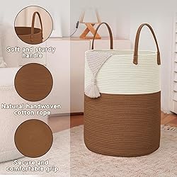 JMvicyroam Large Woven Laundry Basket Hamper,80L