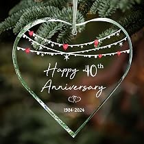 Amazon.com: 40th Decoration for Couple Wedding Ornament 2024 ...