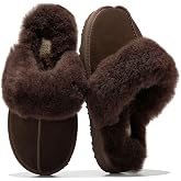 Project Cloud 100% Genuine Leather Natural Fur-Lined Womens Clog Slippers | Memory Foam Insole Indoor &amp; Outdoor Mule Shoes Comfortable House Footwear Womens Slippers - Fur-Lined Slippers for Women