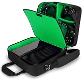 USA Gear Console Carrying Case Fits Xbox One, Series S, Xbox 360 - Travel Case with Water Resistant Exterior, Customizable Accessory Storage for Controllers, Power Cables Gaming Headset &amp; more