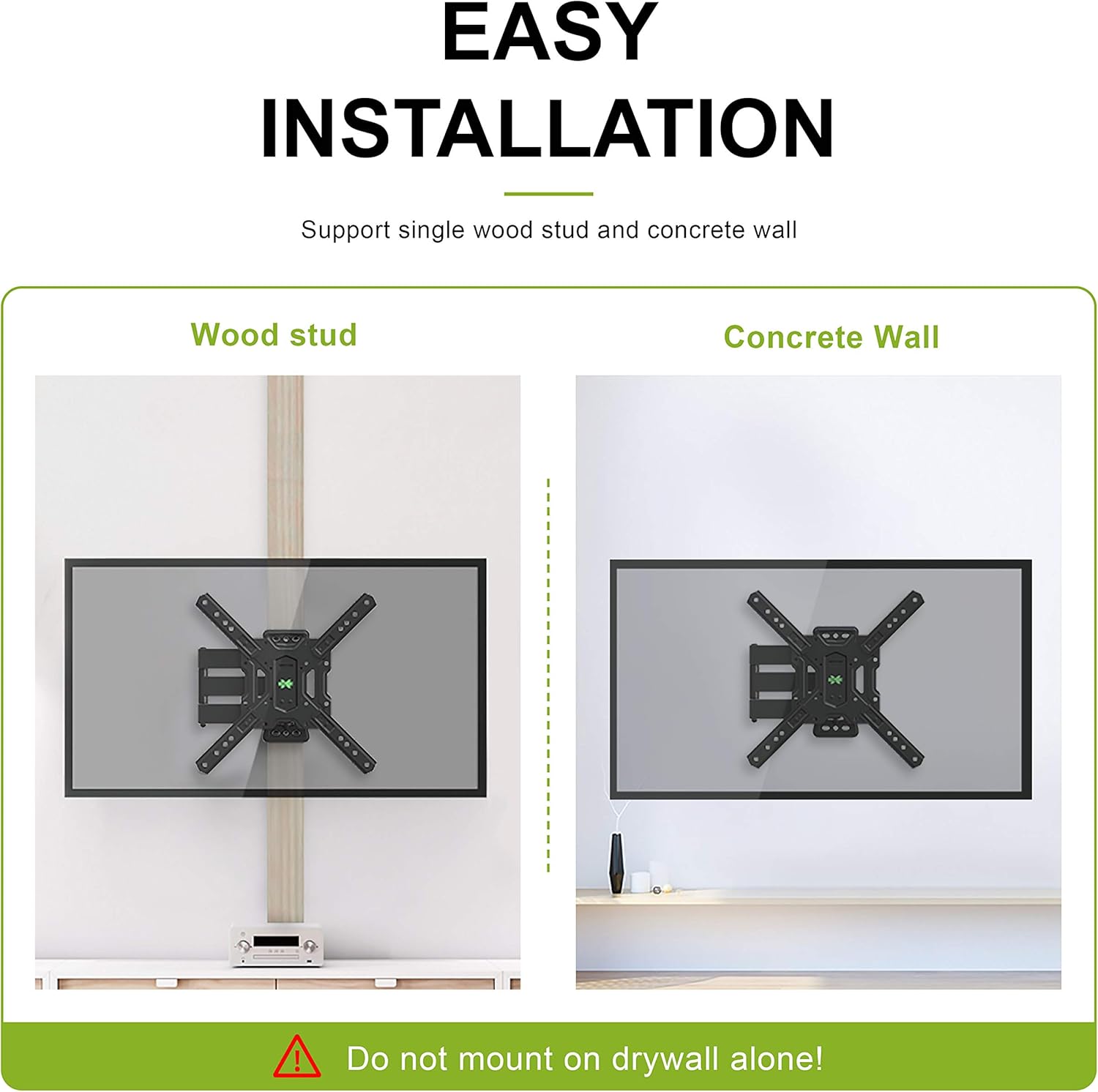 USX MOUNT Full Motion Swivel Articulating Tilt TV Wall Mount Bracket for 26-55" LED, OLED and 4K TVs, TV Mount Fit for 32, 40, 50 TV with VESA Up to 400x400mm-Weight Capacity Up to 60lbs: Home Audio & Theater