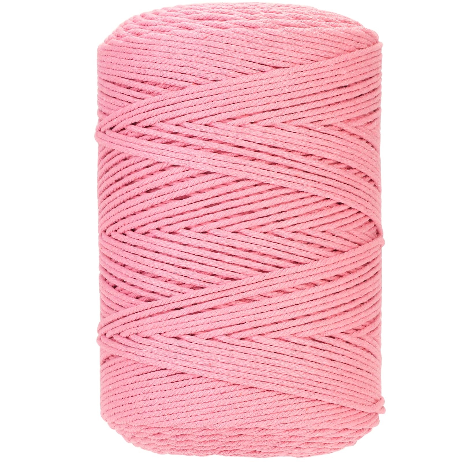 GOHOF Macrame Cord 3mm x 450m Premium Cotton Macrame Rope, 4 Strand Twisted Soft Cotton Cord, One of The Most Perfect Materials for Macrame Art, Cotton String Without Chemicals(Pink) — image 1