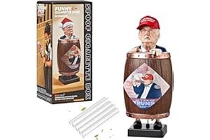 YUSUD 2024 Trump Cigarette Dispenser - Funny Cigarette Holder Case Pop Up with Santa & MAGA Hats, Novelty Donald Trump Barrel Action Figure, Gag Gift for Adults - Includes 9 Replacement Cotton Sticks