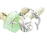 Mermaid Rear View Mirror Charm - Sea Glass Car Charm - Mermaid Gifts for Women - Beach Charms for Car - Valentines Day Gifts for Women