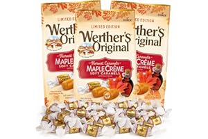 SWEETZO Maple Creme Soft Caramels, Bulk Individually Wrapped Fall Candies, 7.4 Ounces Each (Pack of 3)