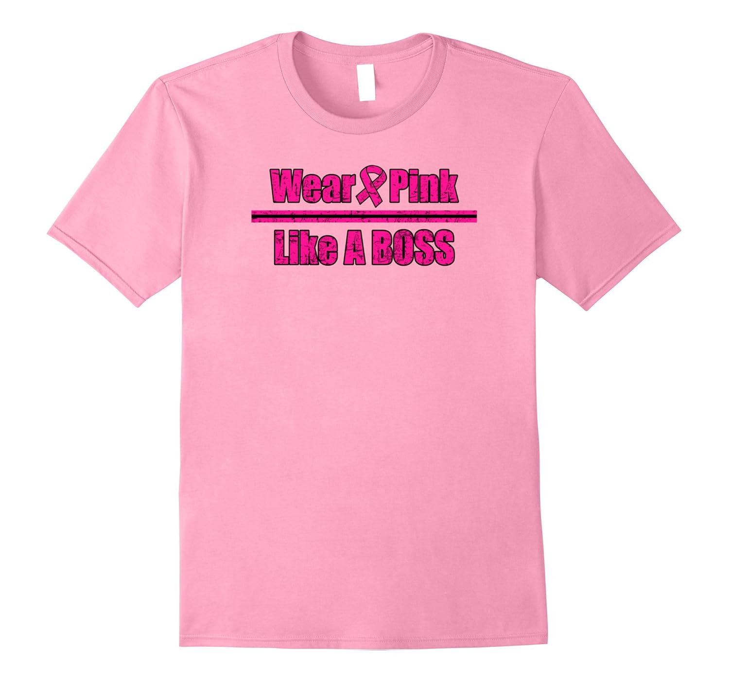 Wear Pink Like A Boss Distressed T-Shirt-CL – Colamaga