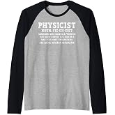 Physicist Definition Funny Science Physics Math Raglan Baseball Tee