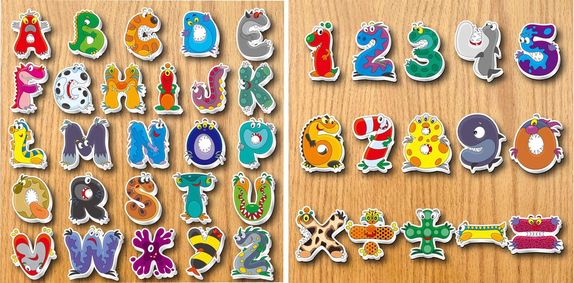 Cute Cartoon Animal Magnetic Letters and Numbers for Kids Fridge Magnetic Stickers Refirgerator Magnets Home Decor