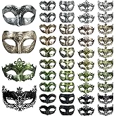 Lusy DM 40 Pieces Masquerade Mask Vintage Antique Mask Venetian Party Masks for Men Women Cosplay Carnival Halloween