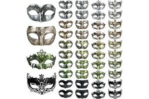 Lusy DM 40 Pieces Masquerade Mask Vintage Antique Mask Venetian Party Masks for Men Women Cosplay Carnival Halloween
