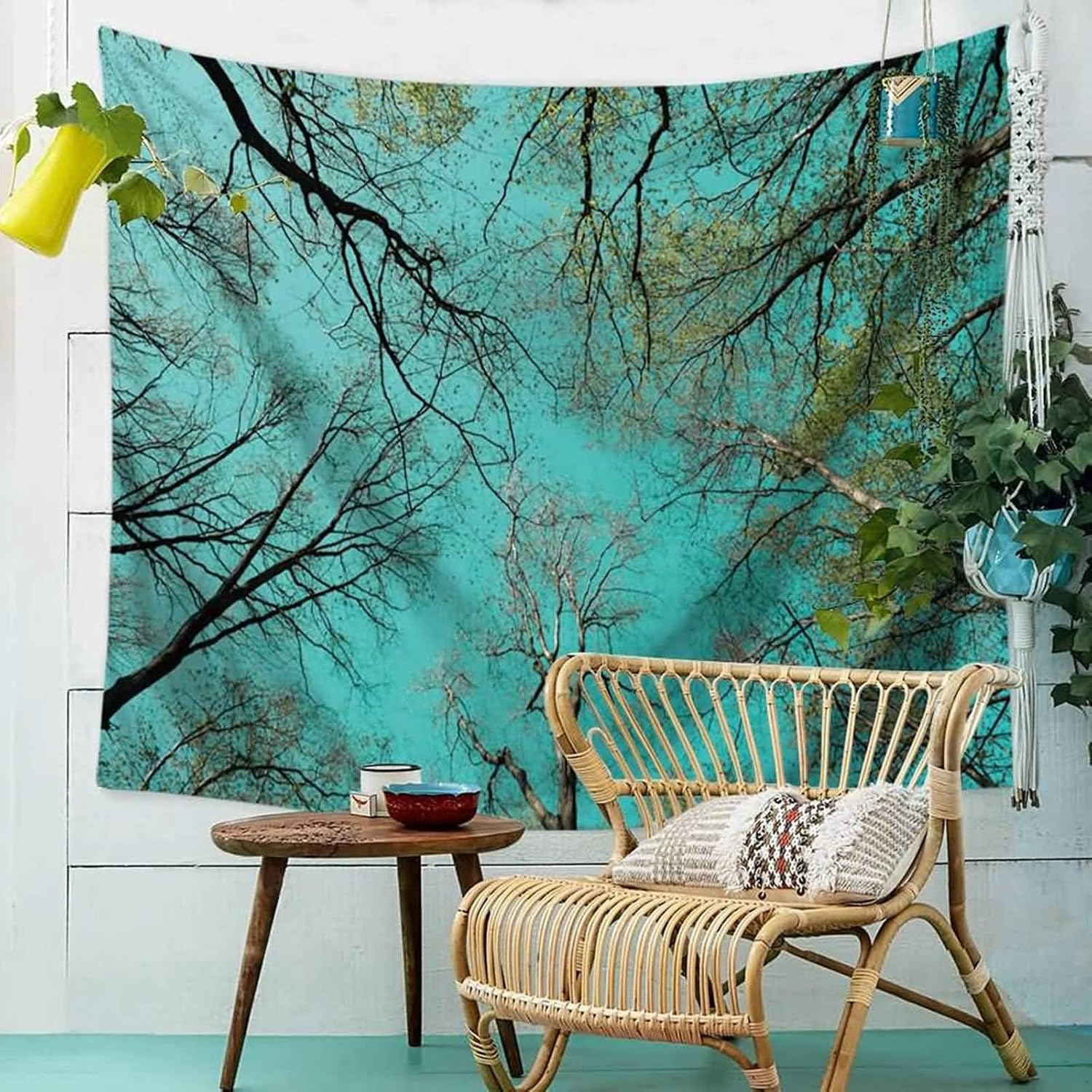 Amody Wall Tapestry, Sky Forest Tapestry Green Dorm Decor Living 