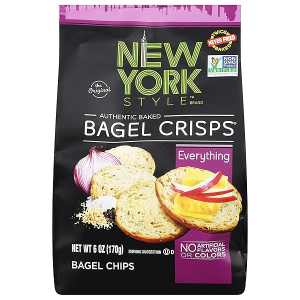 NEW YORK STYLE BAGEL CRISPS, EVERYTHING, 6 OUNCE