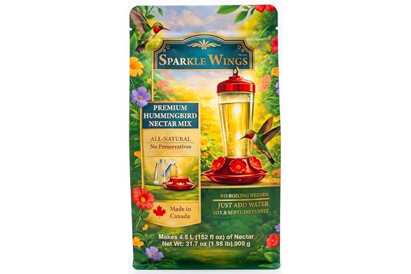 Instant Hummingbird Food | Dye-Free Nectar Mix | Makes (4.5L) Bulk Feed | Formulated for Maximum Attraction | Bio-Identical F