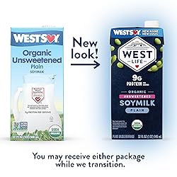 West Life Organic Soy Milk, Unsweetened Plain, Low