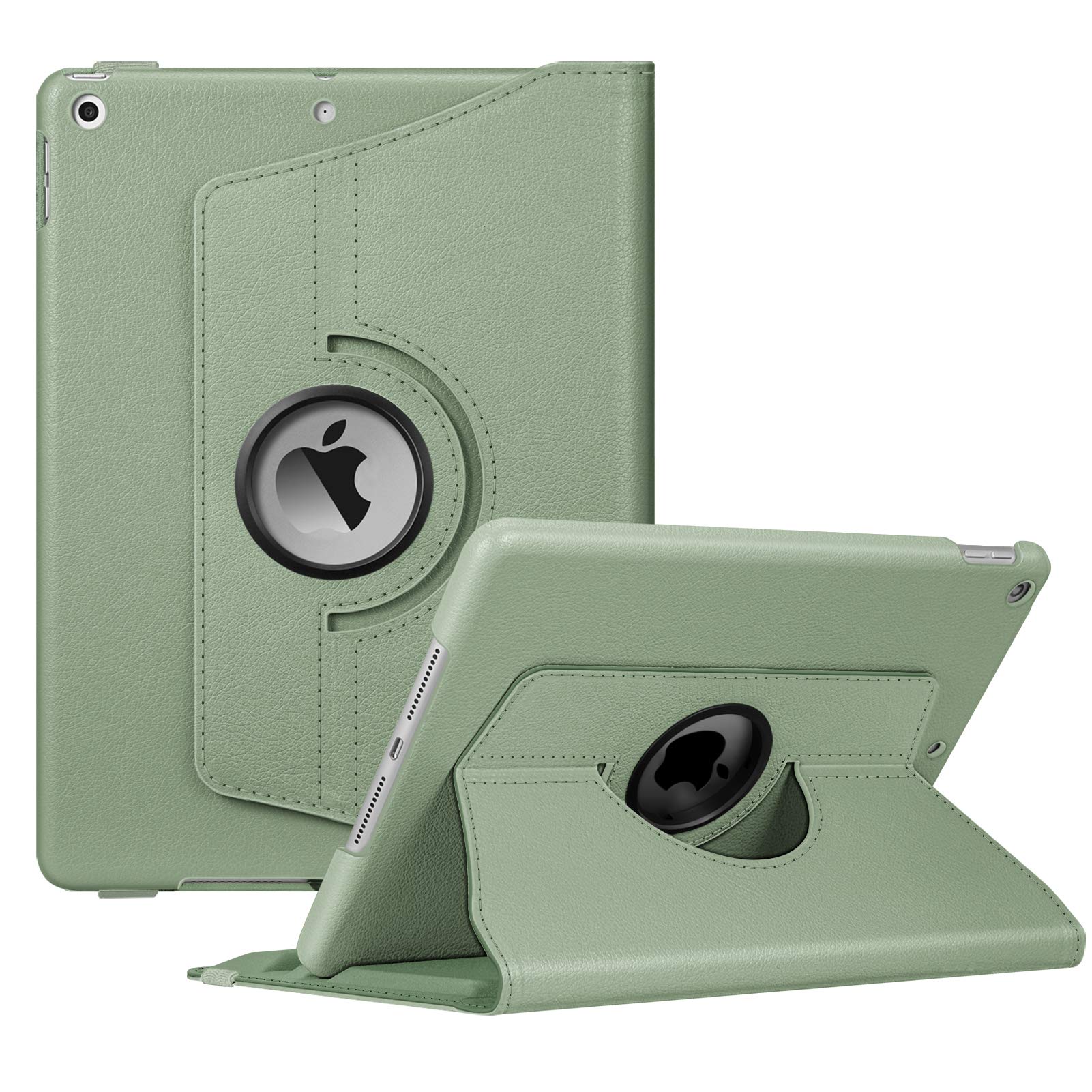 FINTIE Case Compatible with iPad 10.2 Inch 9th/8th/7th Generation (2021/2020/2019), 360 Degree Rotating Case Cover with Pen Storage Function, Sage Green