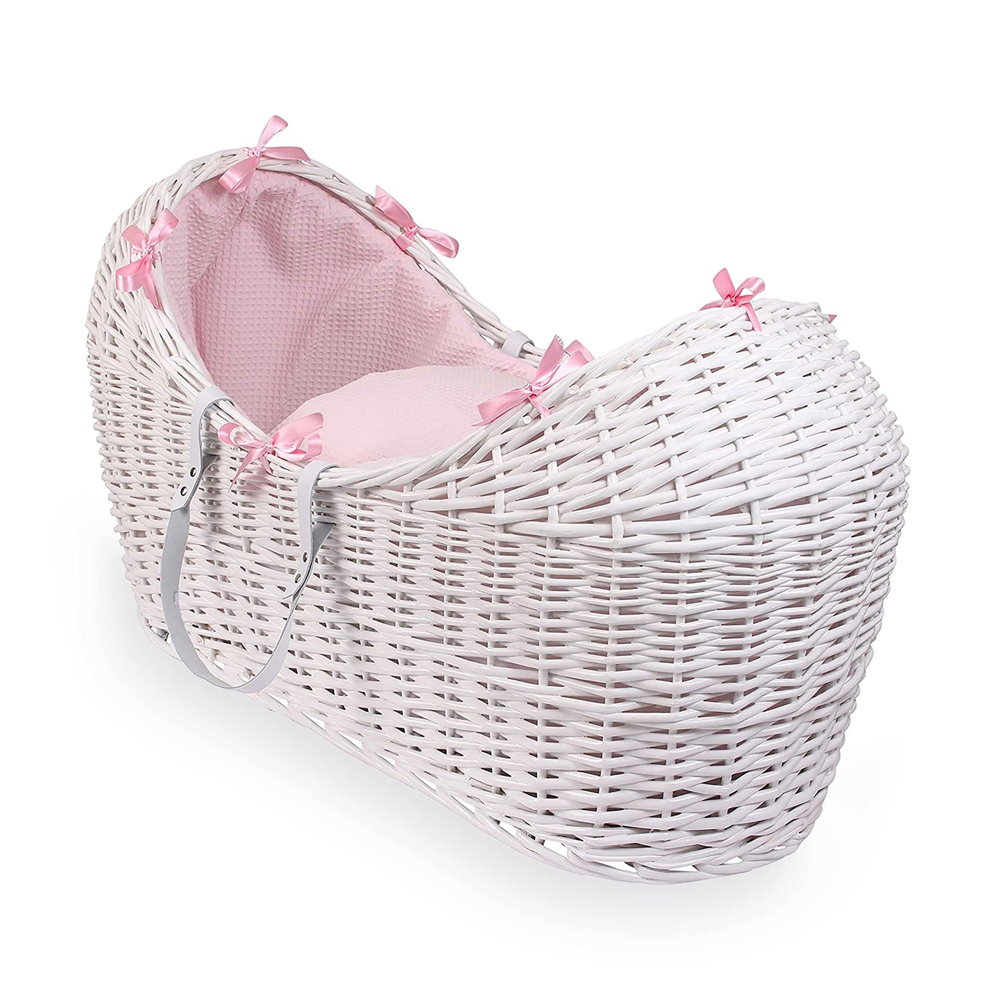 Waffle White Wicker Noah Pod - Pink
