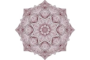 STICKIT GRAPHIX 12" Mandala Maroon Mural Panoramic Wall Decal Vinyl Sticker Removable Reusable Ornament Arabic Meditation Home Office Bedroom Decor
