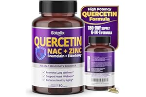 SOTALIX Supplement Premium Quercetin 98% High Purity with Bromelain, Zinc, Vitamin D3 2000 IU, Elderberry - Cardiovascular Respiration Immune Support for Adult Kids - 180 Day Supply