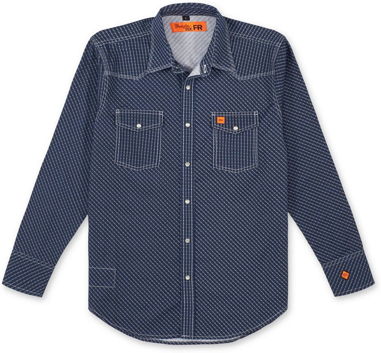 Wrangler Riggs Workwear Men's 20X Flame Resistant Long Sleeve Two Pocket Snap Shirt: Clothing