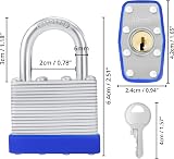 BELLE VOUS Heavy Duty Padlocks 12 Pack 6mm Shackle Outdoor Weatherproof view 2