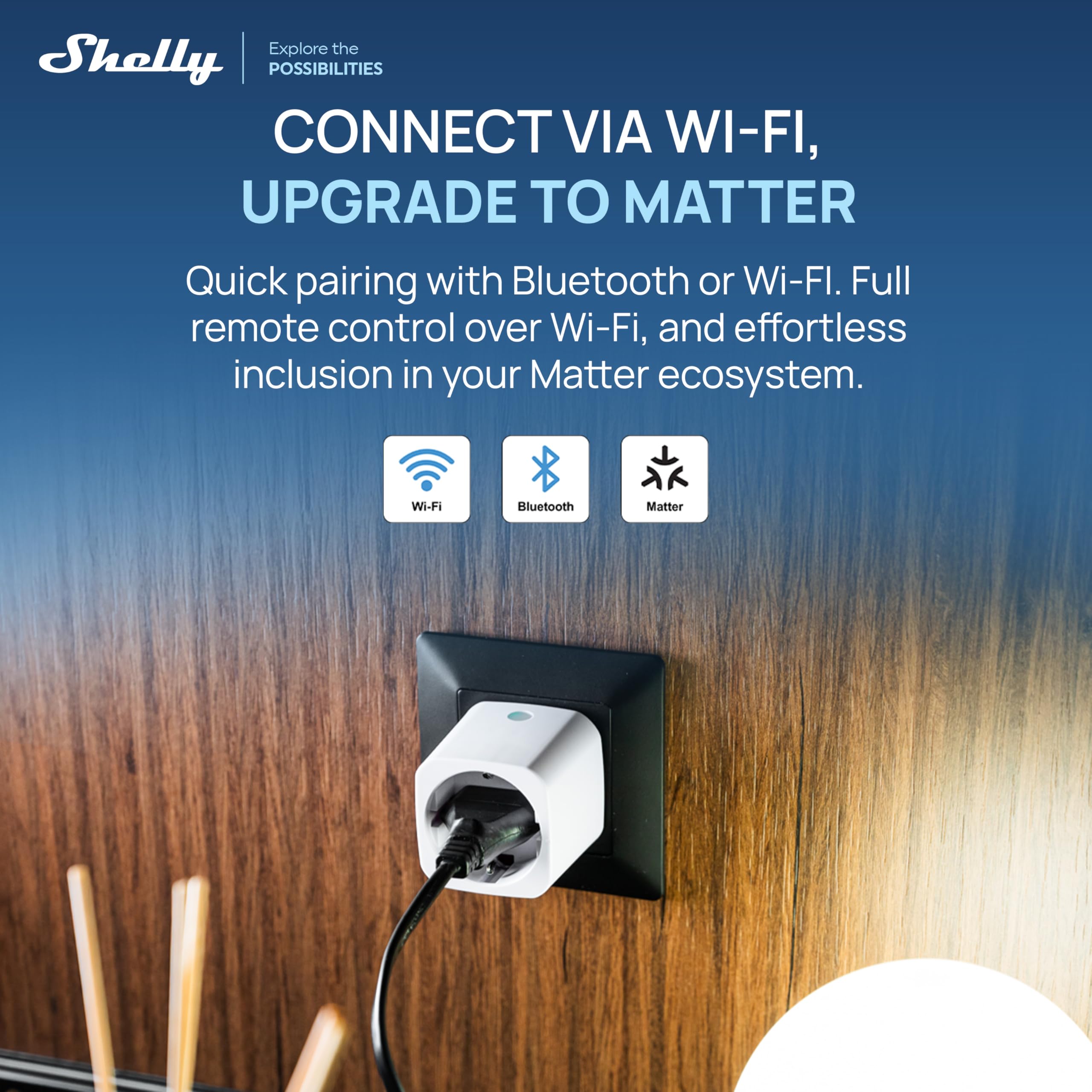 Shelly Plug M Gen3 Weiß - WLAN & Matter Smarte Steckdose, Leistungsmessung, 13A, 3000W, Zeitschaltuhr, Stecker, Smart Home Stecker, Alexa & Google, Apple HomeKit, Kein Hub Erforderlich (4 Stück) 3