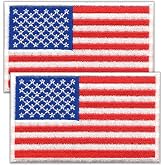 Laughing Lizards American Flag Patch (2-Pack) Iron On USA Patches, USA United States of America, US Flag Patch, sew on for Cloth Uniform Hat Backpack Jacket Pants Accessories (Standard)