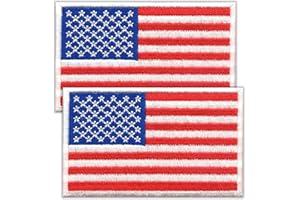 Laughing Lizards American Flag Patch (2-Pack) Iron On USA Patches, USA United States of America, US Flag Patch, sew on for Cloth Uniform Hat Backpack Jacket Pants Accessories (Standard)
