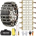 AutoChoice Emergency Snow Chains, Tire Chains with Thickened Manganese Steel for Car Truck SUV in Ice, Sand and Mud(6 Packs, Tire Width 235-285mm)