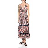 Angie Womens Angie Women's Spaghetti Strap V-Neck Maxi Dress with Center Cutout