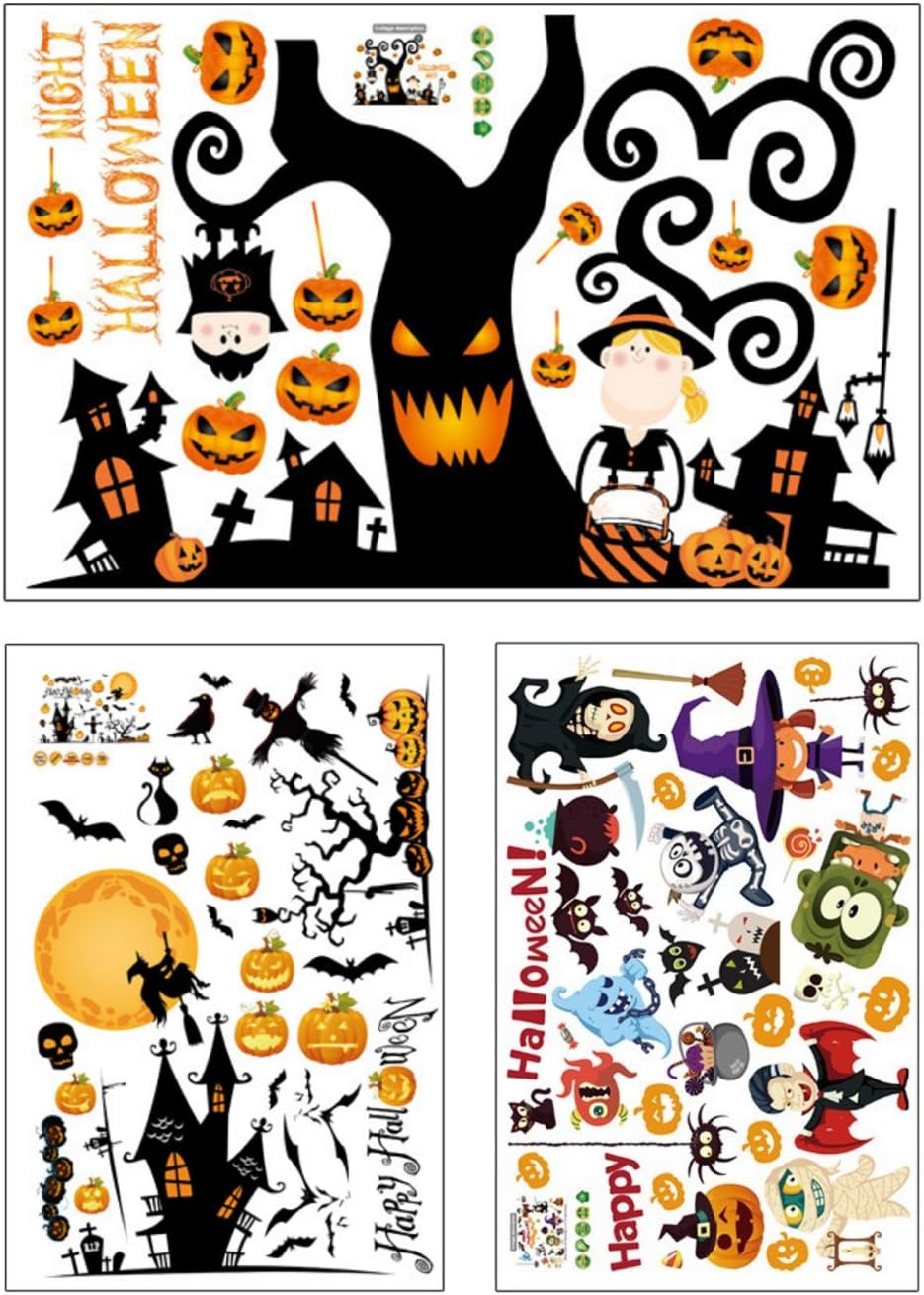Amazon Co Jp Pomaikai ハロウィン 装飾 ウォールステッカー ウォールペーパー 飾り 壁紙 壁 シール かぼちゃ 3枚セット A おもちゃ