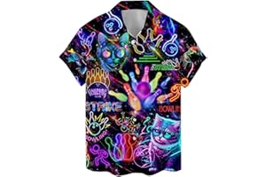 ACEPRINTS Funny Tropical Hawaiian Shirt, Aloha Summer Beach Short Sleeve Button Down Shirt for Men, Women