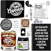 15 Pcs Coworker Leaving Gifts, Farewell Gifts, Going Away Gift with 11 Oz Whiskey Glass 4 Whiskey Stones Coaster Plaque Notebook Candle Bracelet, New Job, Good Luck Gift for Coworker Boss Friends Men