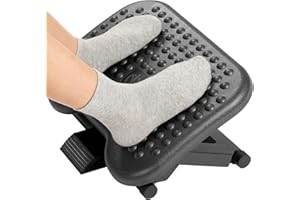 HUANUO Adjustable Footrest Under Desk - Ergonomic Foot Rest with 3 Height Position - 30 Degree Tilt Angle Adjustment for Home