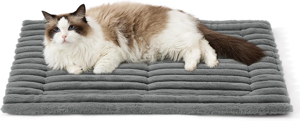 Bedsure Cat Bed Mat 76x50 cm Grey Fleece Non-Slip Washable Pet Pad