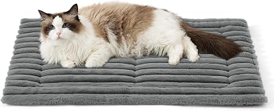 Bedsure Cat Bed Mat 76x50 cm Grey Fleece Non-Slip Washable Pet Pad
