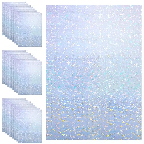 Outus 24 Sheets Holographic Sticker Paper Holographic Laminate Sheets ...