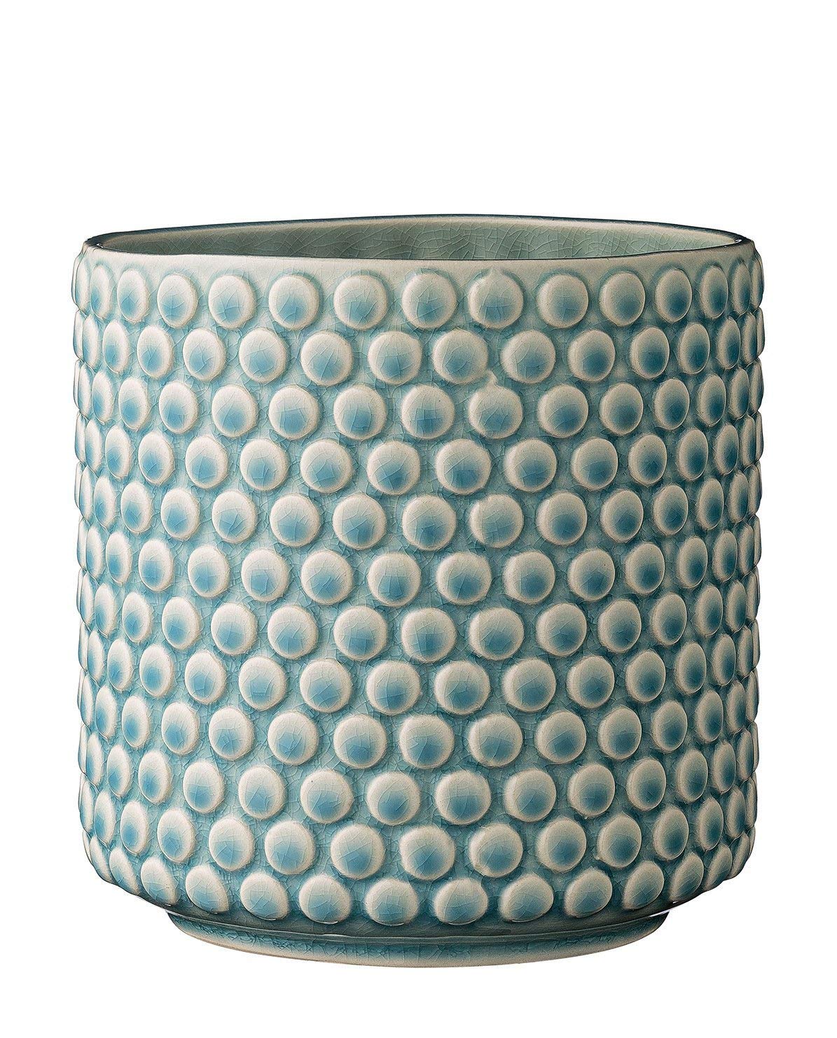 Bloomingville Ceramic Flower Pot Dot - colorful Planter, Pot for plants, sukkulents Size M (15,5 cm รธ) Dia 6'' H 6'', Stoneware, sky blue โ image 1